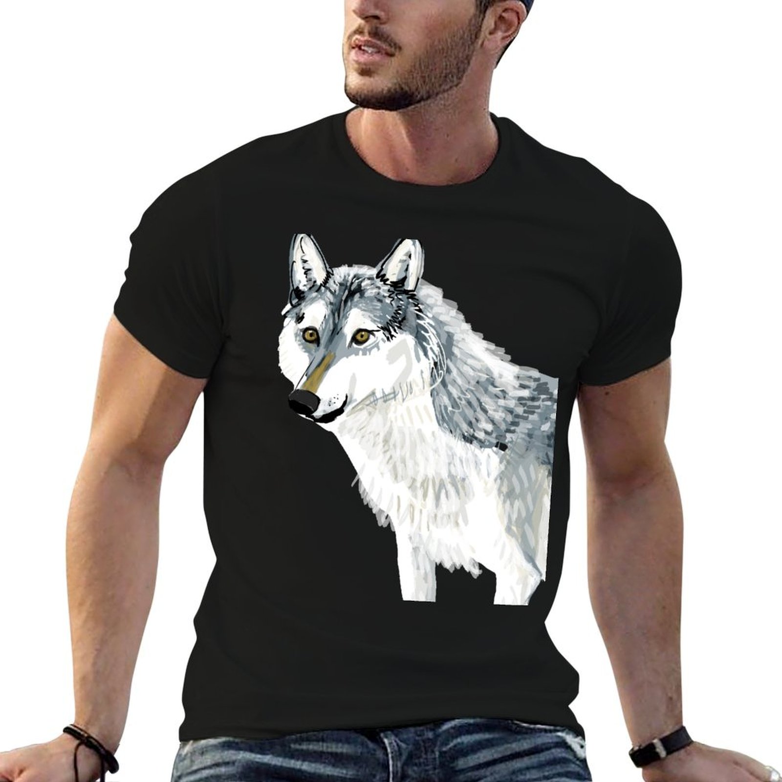 Alberta Lighting & Decor Reviews - Футболка Totem Alberta Wolf, повседневный легкий