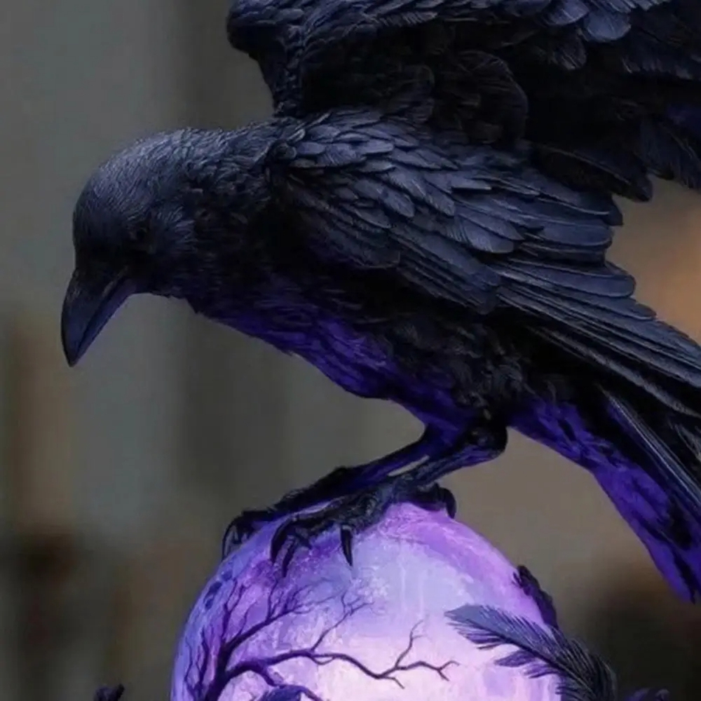 Unique Lighting Decor - Светодиодная лампа в готическом ворон, скульптура