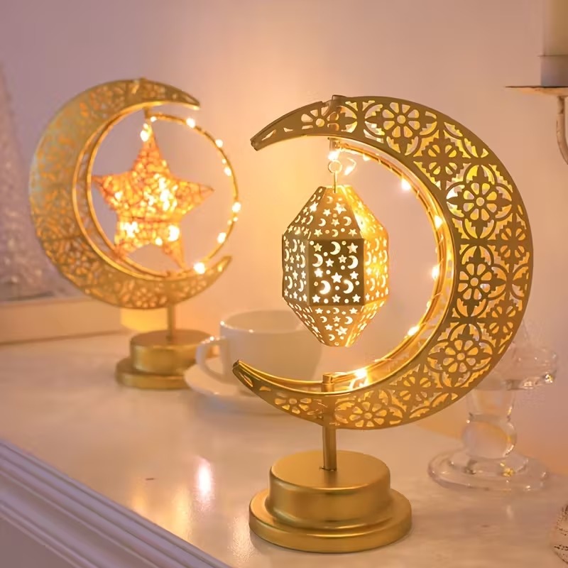 Led Moon Lamp - Светодиодный ночник Рамадана, вращающаяся железная луна