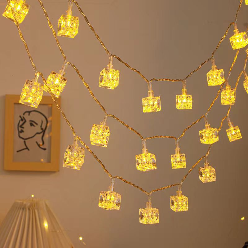 Fairy Light Curtain - Разноцветные теплые гирлянды-кубики, сказочные ночники, гирлянды-шторы