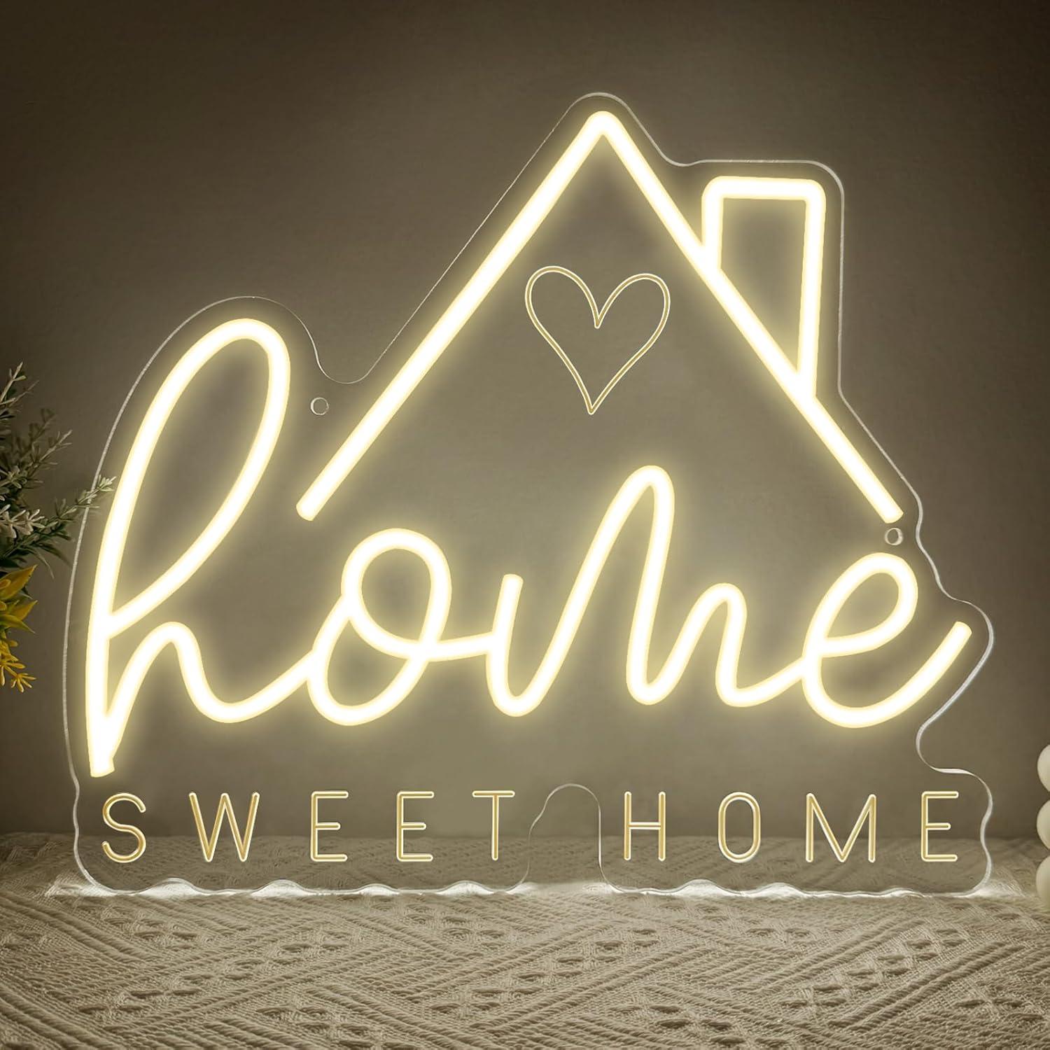 Неоновая вывеска «Sweet Home»  – обзор и цена Lighting Decor House