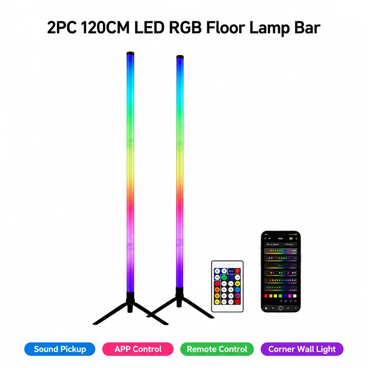 2 шт. 120-см RGB-светильники д – обзор и цена Lighting Design Decor