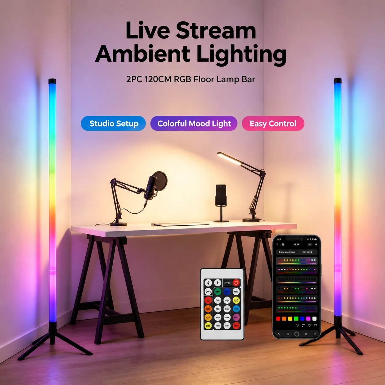 2 шт. 120-см RGB-светильники д – обзор и цена Lighting Design Decor